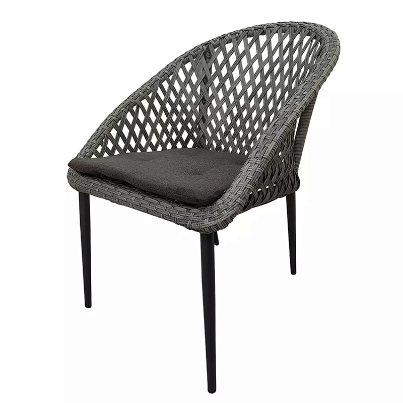 Стул плетеный  Wicker Durable Stool Черный Серый в Санкт-петербурге | Loft Concept 