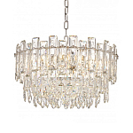 Круглая люстра с хрустальными подвесками на серебряном каркасе Gorgeous Crystal Light варинант исполнения - 9 | Loft Concept в Санкт-петербурге