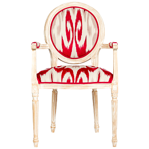 Стул с подлокотниками Ikat Pattern Красный