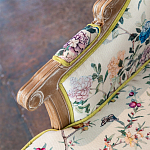Кресло из натурального бука бежевое с изображением птиц и цветов Beige Green Chinoiserie Garden Armchair варинант исполнения - 5 | Loft Concept в Санкт-петербурге