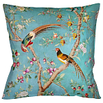 Подушка декоративная с изображением птиц в саду Chinoiserie Birds in the Peach Orchard Cushion варинант исполнения - 1 | Loft Concept в Санкт-петербурге