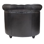 Кресло кожаное с мягкими подлокотниками на 4-х деревянных ножках Logan Leather Armchair black варинант исполнения - 3 | Loft Concept в Санкт-петербурге