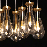 Люстра с 9-ю прозрачными стеклянными плафонами в форме капли Lucid Rain  варинант исполнения - 5 | Loft Concept в Санкт-петербурге