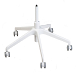 Стул с мягкой синей обивкой из велюра и подъемно-поворотным механизмом на белых колесиках Harper Blue and White варинант исполнения - 4 | Loft Concept в Санкт-петербурге