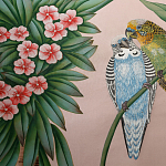 Обои ручная роспись Amazonia Florence Pink dyed silk варинант исполнения - 6 | Loft Concept в Санкт-петербурге