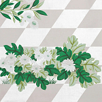 Обои ручная роспись Tiled Meadow Original colourway on Lilac Hint slub silk варинант исполнения - 1 | Loft Concept в Санкт-петербурге