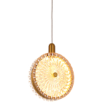 Подвесной светильник с плафоном из рельефного стекла Peony Glass Bronze  варинант исполнения - 1 | Loft Concept в Санкт-петербурге