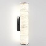 Бра с цилиндрическим плафоном из белого алебастра на прямоугольном основании Темная Латунь Cryptocrystalline Stone варинант исполнения - 1 | Loft Concept в Санкт-петербурге