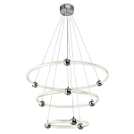 Люстра подвесная трехъярусная c плафонами в виде колец Lighting Rings Silver варинант исполнения - 1 | Loft Concept в Санкт-петербурге