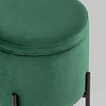 Зеленый пуф на черных ножках SANJAY варинант исполнения - 4 | Loft Concept в Санкт-петербурге