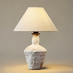 Настольная лампа с керамическим фактурным основанием и тканевым абажуром Eastern Tale варинант исполнения - 2 | Loft Concept в Санкт-петербурге