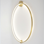 Бра светодиодное круглой формы с рамкой цвета латунь Ring Horizontal варинант исполнения - 3 | Loft Concept в Санкт-петербурге