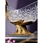 Чаша из прозрачного стекла на бронзовой подставке в виде павлина с рельефным хвостом Eden Garden варинант исполнения - 5 | Loft Concept в Санкт-петербурге