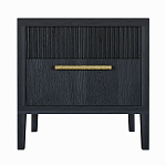 Прикроватная Тумбочка Primo с двумя ящиками Черный дуб варинант исполнения - 1 | Loft Concept в Санкт-петербурге