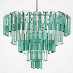 Дизайнерская люстра AQUA Blue Lagoon бирюзовое стекло несколько ярусов варинант исполнения - 1 | Loft Concept в Санкт-петербурге