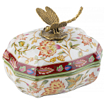 Фарфоровая шкатулка с бронзовой стрекозой Eden Garden варинант исполнения - 1 | Loft Concept в Санкт-петербурге