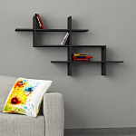 Полка фигурная подвесная цвета антрацит HALIC BOOKCASE ANTHRACITE варинант исполнения - 1 | Loft Concept в Санкт-петербурге