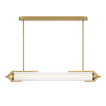 Подвесной светильник линейный золотого цвета с длинной цилиндрической стеклянной трубкой Eurofase варинант исполнения - 3 | Loft Concept в Санкт-петербурге