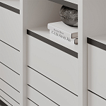 Стеллаж прямой ассиметричный с полками и 4-мя дверцами ARYA BOOKCASE WHITE варинант исполнения - 6 | Loft Concept в Санкт-петербурге