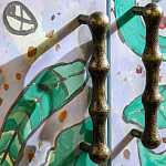 Премиальный Шкаф Defoliation двухстворчатый роспись зеленые листья  варинант исполнения - 4 | Loft Concept в Санкт-петербурге