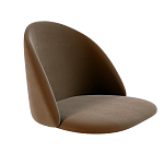 Барный стул со спинкой и металлической подставкой на 4-х деревянных ножках Коричневый Велюр Vendramin Chair варинант исполнения - 2 | Loft Concept в Санкт-петербурге