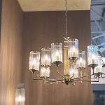 Люстра с 9-ю цилиндрическими стеклянными плафонами Jeanette варинант исполнения - 6 | Loft Concept в Санкт-петербурге