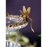 Ваза из прозрачного стекла на бронзовой подставке с ободком и ручками в виде стрекоз Eden Garden варинант исполнения - 3 | Loft Concept в Санкт-петербурге