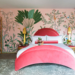 Обои ручная роспись Amazonia Florence Pink dyed silk варинант исполнения - 3 | Loft Concept в Санкт-петербурге