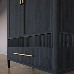 Шкаф платяной Primo с выдвижными ящиками шпон Светлый дуб варинант исполнения - 5 | Loft Concept в Санкт-петербурге