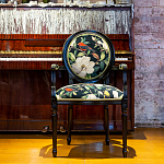 Стул с подлокотниками из натурального бука с изображением птиц и цветов Blooming Birds варинант исполнения - 2 | Loft Concept в Санкт-петербурге