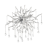 Бра с лучеобразным основанием и подвесками из прозрачного стекла в виде длинных капель Droplet Chandelier варинант исполнения - 7 | Loft Concept в Санкт-петербурге