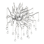 Бра с лучеобразным основанием и подвесками из прозрачного стекла в виде длинных капель Droplet Chandelier варинант исполнения - 9 | Loft Concept в Санкт-петербурге