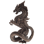 Декоративная статуэтка Дракон Dark Bronze Dragon Holding Sphere Statuette варинант исполнения - 3 | Loft Concept в Санкт-петербурге