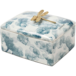 Шкатулка голубая Garda Golden dragonfly big