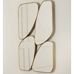 Зеркало в ассиметричной раме золотистого цвета Chaotic варинант исполнения - 1 | Loft Concept в Санкт-петербурге