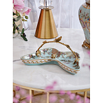 Блюдо из голубого фарфора с бронзовой ручкой в виде ветки Blue Garden варинант исполнения - 3 | Loft Concept в Санкт-петербурге