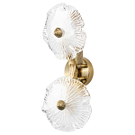 Бра с ветвистыми бронзовыми элементами и стеклянными рифлеными дисками Textured Glass Bra варинант исполнения - 1 | Loft Concept в Санкт-петербурге