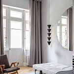 Подвесной светильник светодиодный в виде ряда черных металлических конусов  Herringbone варинант исполнения - 6 | Loft Concept в Санкт-петербурге