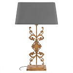 Настольная лампа на ажурном чугунном основании с серым абажуром Openwork Lamp варинант исполнения - 1 | Loft Concept в Санкт-петербурге
