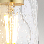 Бра цвета латунь с прозрачным цилиндрическим плафоном из пузырчатого стекла Kichler варинант исполнения - 4 | Loft Concept в Санкт-петербурге