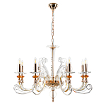 Люстра с 8-ю лампочками и изогнутыми прозрачными элементами из стекла Twisted Glass Candles Chandelier варинант исполнения - 2 | Loft Concept в Санкт-петербурге