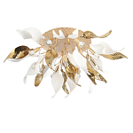 Люстра потолочная с декоративными белыми и золотистыми листьями Wintery flovers варинант исполнения - 2 | Loft Concept в Санкт-петербурге