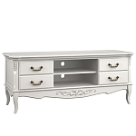 ТВ-тумба белая из массива бука с 4-мя ящиками и 2-мя полками White Provence варинант исполнения - 2 | Loft Concept в Санкт-петербурге