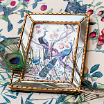 Постер в зеркальной раме в стиле шинуазри Chinoiserie Imperial Garden Peacocks on a Tree Poster варинант исполнения - 3 | Loft Concept в Санкт-петербурге