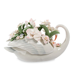 Статуэтка фарфоровая Лебедь с цветами Charming Statuette варинант исполнения - 1 | Loft Concept в Санкт-петербурге