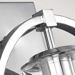 Бра цвета хром с круглой рамой и цилиндрическим прозрачным стеклянным плафоном на прямоугольном основании Feiss варинант исполнения - 2 | Loft Concept в Санкт-петербурге