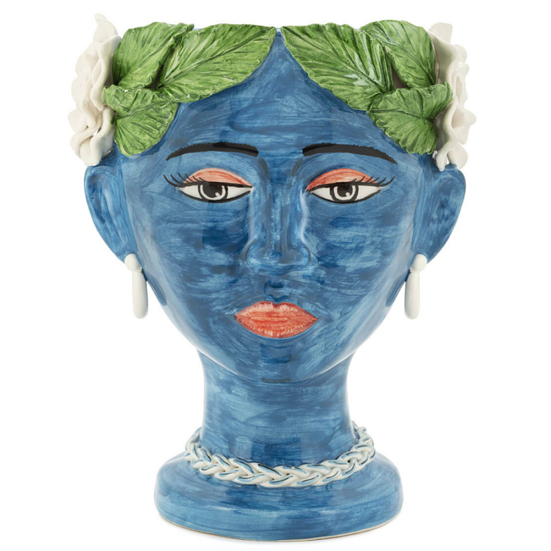 Ваза VASE HEAD SELVA COLOR dark blue Синий Зеленый в Санкт-петербурге | Loft Concept 