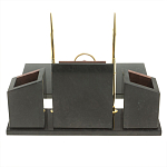 Настольный письменный набор из лемезита и змеевика с часами Royal Accessory варинант исполнения - 5 | Loft Concept в Санкт-петербурге