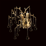 Бра в форме ветвей деревьев золотого цвета с прозрачными подвесками-каплями Droplet Bra варинант исполнения - 2 | Loft Concept в Санкт-петербурге