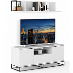 ТВ-тумба белая с  2-мя дверцами и ящиком Strict Lines варинант исполнения - 5 | Loft Concept в Санкт-петербурге